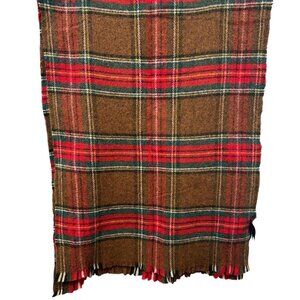 Zara Oversized Blanket Scarf Brown Tartan Plaid Cozy Winter Oblong 78" Long
